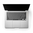 © Minimal Blue - Modern Laptop With Black Screen And Keyboard Viewed From Above On White Background