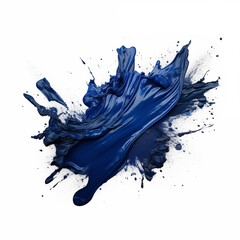 Abstract Blue Paint Splash On A White Background Captured Mid-Air