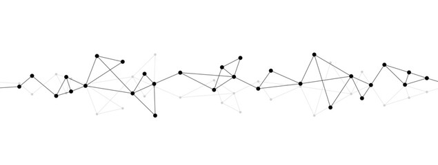 Fototapete - Network polygonal connect lines and dots background template. Technology data transfer server global system graphic vector.