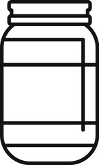 Poster - Simple line drawing of a closed empty glass jar with lid for pickled food