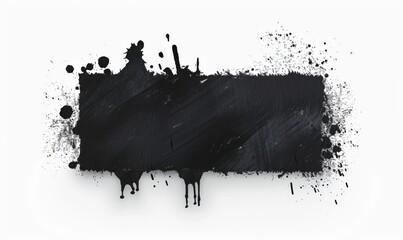 Wall Mural - Black watercolor grunge banner background with paint splashes and splatters