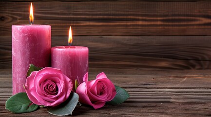 Sticker - candle and rose petals