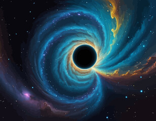 Wall Mural - Galactic Vortex: A Cosmic Swirl of Nebulae and Stars