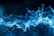 © Davy - blue water splashing on a black background