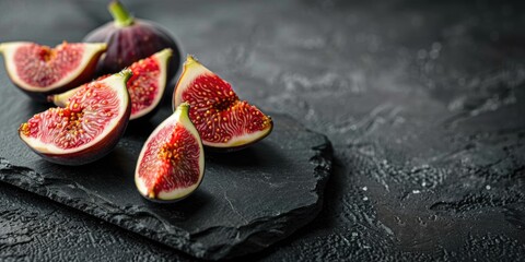 Poster - A bowl of fresh figs sitting on a wooden cutting board, perfect for snacking or baking