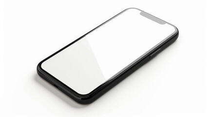 Smartphone with an empty screen on a white background Closeup mockup of a smartphone isolated on a white background