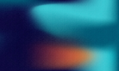 Poster - Blue and orange blur gradient holographic background. Blurred soft blend minimalist abstract noise grunge grainy texture backdrop. High quality illustration