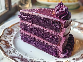 Wall Mural - chocolate cake on a plate