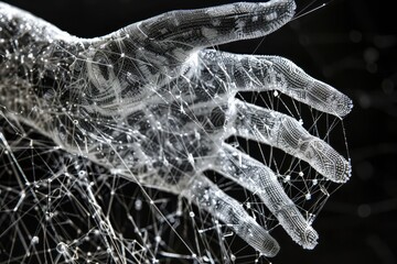 Wall Mural - Abstract Hand in Web.