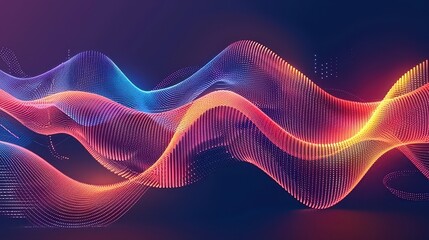 Wall Mural - Abstract Neon Light Waves Background.