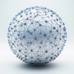 Canvas Print -  A sphere composed of a complex network of interconnected nodes.