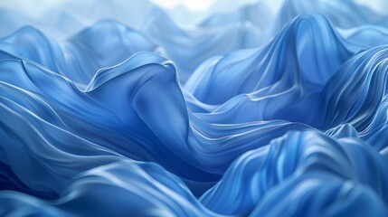 Wall Mural - Abstract Background with Fluid Blue Waves and Smooth Flowing Textures in Cool Shades