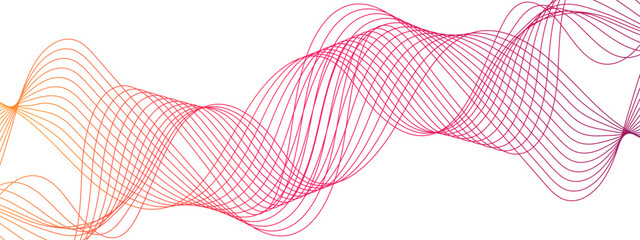 Fototapete - Colorful Abstract Wave Lines Background with Dynamic Technology, and Art Projects for Modern Design. Futuristic motion curve lines tech with glowing frequency sound.