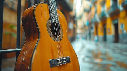 Acoustic Guitar And Music, Classic And Expressive, High Quality Background