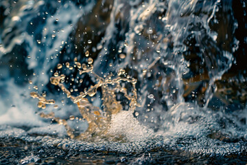 Wall Mural - A splash of water is captured in a photo