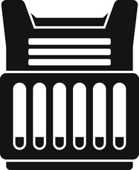 Sticker - Police officer standing guard protecting against crime wearing bulletproof vest icon