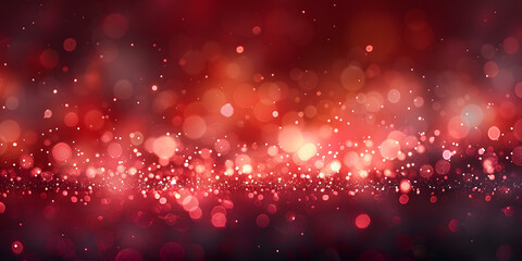 Wall Mural - red glow particle abstract bokeh background