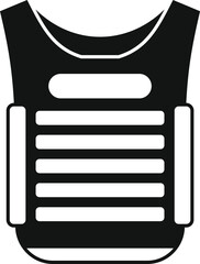 Sticker - Black bulletproof vest providing protection from gunfire, a symbol of safety and security