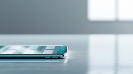 Poster - Sleek Modern Mobile App Interface Showcasing Glass Effect Design on Smartphone