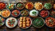 © MazenAli - A vibrant Friendship Day feast with a diverse array of international dishes, friends enjoying a meal together, symbolizing global unity