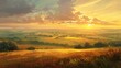 © Best - Countryside Sunset: The setting sun casts its radiant glow over the countryside, painting the sky in hues of orange and pink, and enveloping the rolling hills and fields in a tranquil, golden aura.