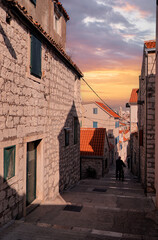 Wall Mural - Ancient buildings in old town. Split, Croatia.