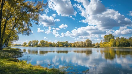 Sticker - lake in autumn