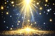 © Leo - Golden sparkling light on dark background bright and festive digital illustration