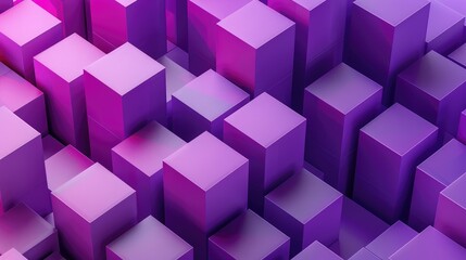 futuristic purple 3d shapes wall background with copy-space, abstract 3d render