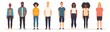 © Bambalino Studio - A group of people are standing in a line, with some wearing blue and others wearing red. The people are of different races and genders, and they are all wearing jeans. The image has a casual