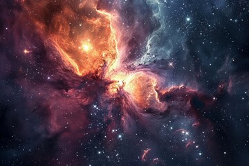 Wall Mural - sparkling stars and nebulas, exploding star in space supernova nebula galaxy astronomy science in de