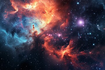 Wall Mural - sparkling stars and nebulas, exploding star in space supernova nebula galaxy astronomy science in de
