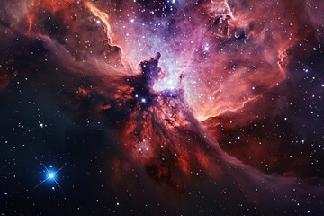 Wall Mural - sparkling stars and nebulas, space background with stardust and shining stars realistic colorful cos