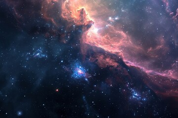 Wall Mural - an image capturing the vastness and wonder of the universe, with galaxies and celestial bodies scatt