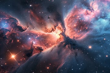 Wall Mural - an image capturing the vastness and wonder of the universe, with galaxies and celestial bodies scatt