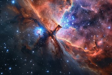 Wall Mural - a stunning depiction of the universe, showcasing galaxies, stars, and planets in a vast cosmic lands