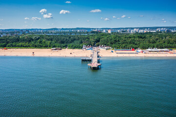 Wall Mural - Baltic Sea pier in Gdansk Brzezno at summer, Poland