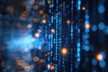 Wall Mural - background of digital binary code, program code, blurred abstract technological background of a soft