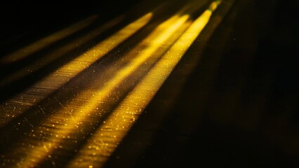 Poster - Abstract black texture with golden light stripes, glowing background banner