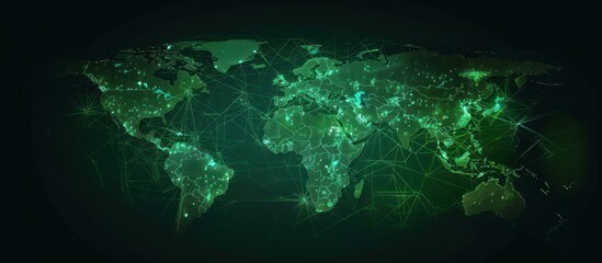 Poster - Global Network Connection: A Digital World Map