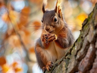 Sticker - squirrel eating nut