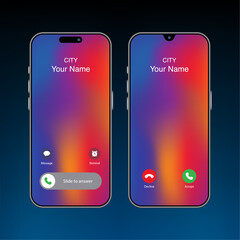 Smartphones and Smart Devices Incoming Call Screen Templates: Smart Mobile Phone UI and UX Concepts. Vector.