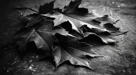 Wall Mural - maple leaf on the ground