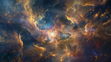 Wall Mural - swirling galaxies and cosmic themes in an abstract design inspired by the universe
