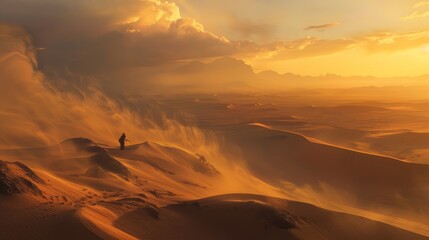 Wall Mural - Harsh beauty of desert dunes spiritual wilderness journey background