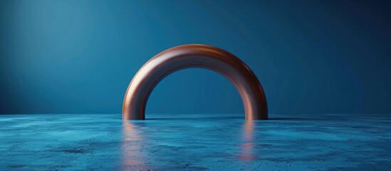 Wall Mural - Abstract Copper Arch on Blue Background