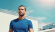 © EmilLL/peopleimages.com - Man, thinking and outdoor with fitness, exercise and workout break with idea in city. Rooftop, athlete and training with rest and determination in urban town with sport and wellness in summer