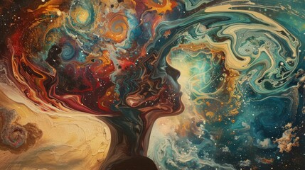 Wall Mural - Abstract human mind with swirling patterns depicting imagination wallpaper
