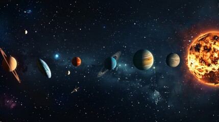 Wall Mural - a close up of the planets in the solar system