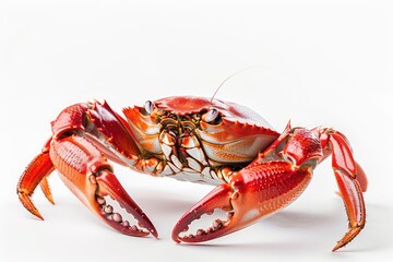 Sticker - red crab on white background